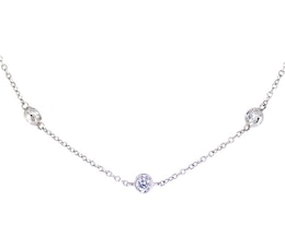 KAY Lab-Grown Diamonds Bezel-Set Station Necklace 1 ct tw 14K White Gold 19"