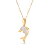 Thumbnail Image 2 of Diamond Dolphin Necklace 1/20 ct tw 10K Yellow Gold 18"