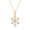 Thumbnail Image 2 of Diamond Snowflake Necklace 1/10 ct tw 10K Yellow Gold 18"