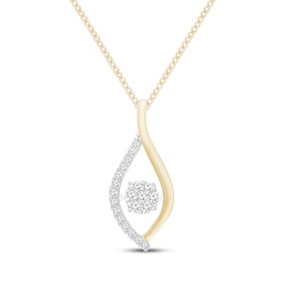 Unstoppable Love Multi-Diamond Necklace 1/5 ct tw 10K Yellow Gold 18"