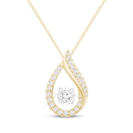 Unstoppable Love Diamond Teardrop Necklace 1/3 ct tw 10K Yellow Gold 19"