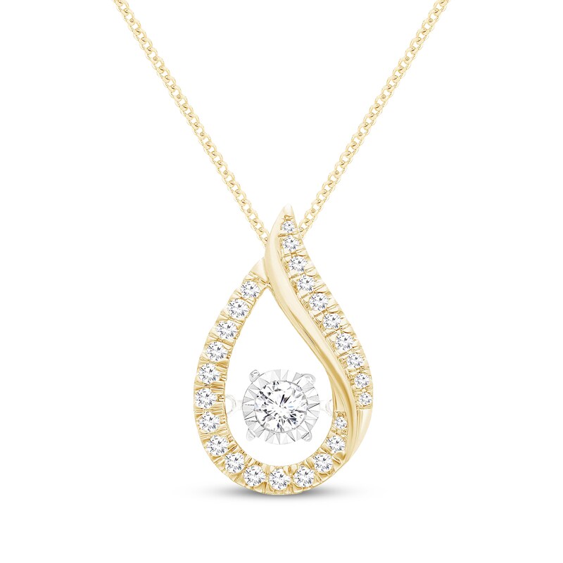 Main Image 1 of Unstoppable Love Diamond Teardrop Necklace 1/3 ct tw 10K Yellow Gold 19"
