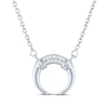 Thumbnail Image 2 of Diamond Accent Crescent Moon Necklace Sterling Silver 18"