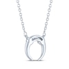 Thumbnail Image 4 of Diamond Accent Crescent Moon Necklace Sterling Silver 18"