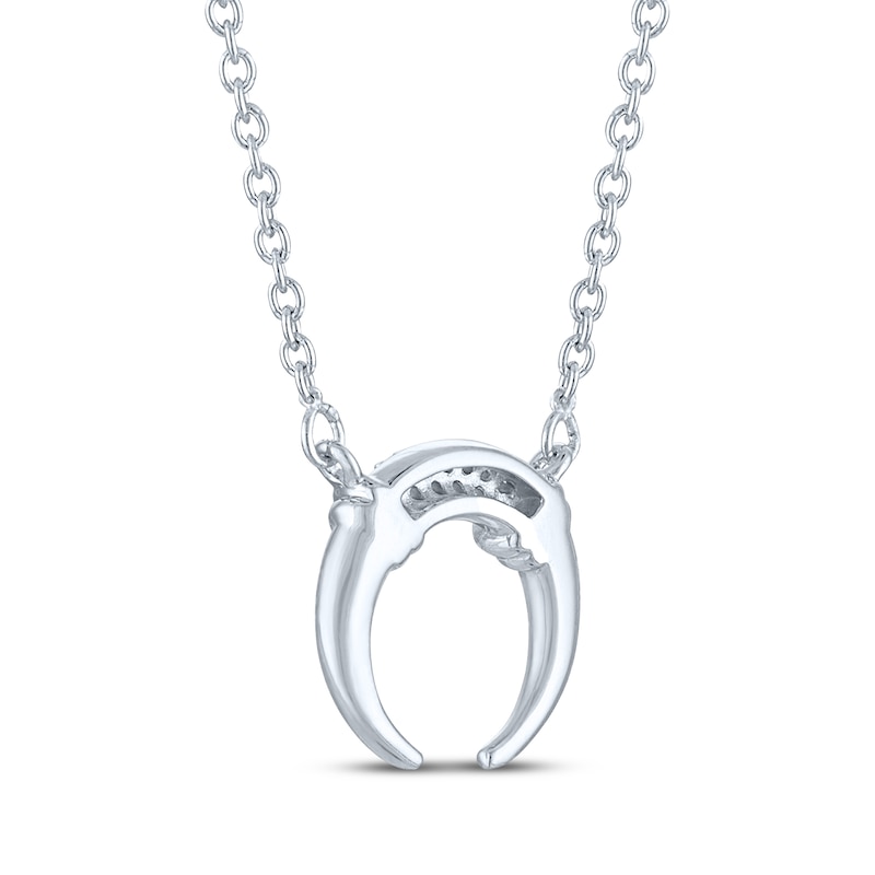 Main Image 4 of Diamond Accent Crescent Moon Necklace Sterling Silver 18"