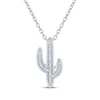 Thumbnail Image 2 of Diamond Accent Cactus Necklace Sterling Silver 18"