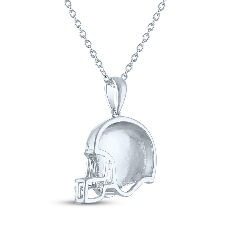 Main Image 4 of Diamond Accent Football Helmet Necklace Sterling Silver 18"