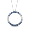 Thumbnail Image 1 of Le Vian Denim Ombré Sapphire Circle Necklace 14K Vanilla Gold 18"