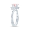 Thumbnail Image 2 of Monique Lhuillier Bliss Round-Cut Peach-Pink & White Lab-Grown Diamond Engagement Ring 1-1/2 ct tw 18K White Gold