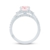 Thumbnail Image 3 of Monique Lhuillier Bliss Round-Cut Peach-Pink & White Lab-Grown Diamond Engagement Ring 1-1/2 ct tw 18K White Gold