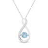 Thumbnail Image 1 of Swiss Blue Topaz & White Lab-Created Sapphire Infinity Necklace Sterling Silver 18"