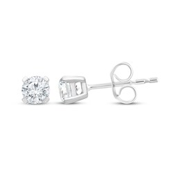 KAY Lab-Grown Diamonds Round-Cut Solitaire Stud Earrings 1/3 ct tw 10K White Gold (I/SI2)