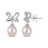 Thumbnail Image 3 of Cultured Pearl Bow Earrings Sterling Silver