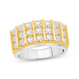 KAY Lab-Grown diamonds Men's Vertical Multi-Row Ring 2-1/2 ct tw 10K Two-Tone Gold