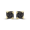 Thumbnail Image 2 of Men's Black Multi-Diamond Spike Stud Earrings 1/3 ct tw 10K Yellow Gold