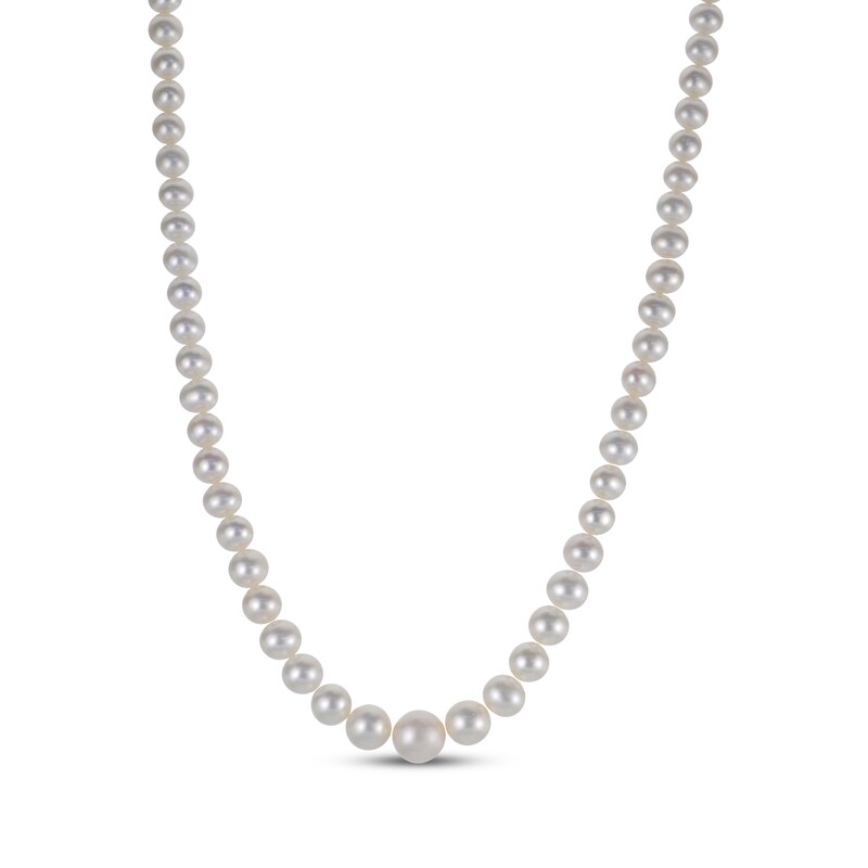 Main Image 1 of Cultured Pearl Graduating Strand Necklace 10K Yellow Gold 16"