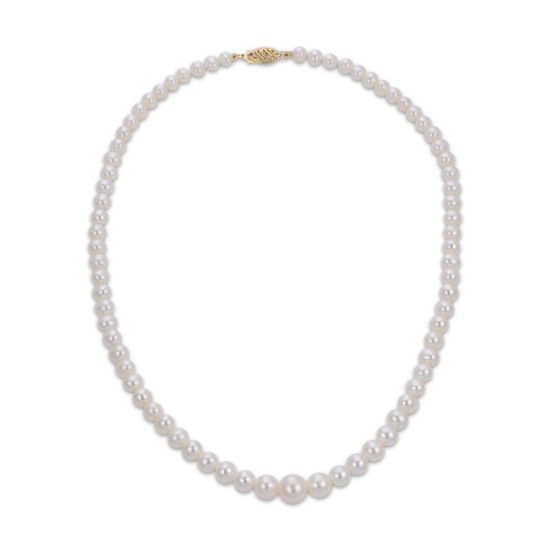 Main Image 2 of Cultured Pearl Graduating Strand Necklace 10K Yellow Gold 16"