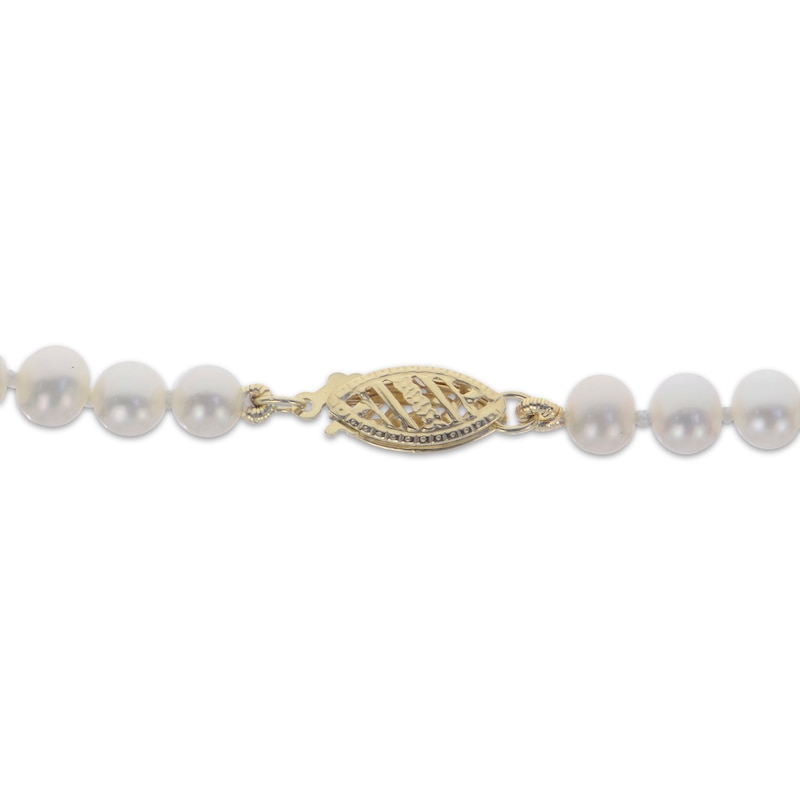 Main Image 3 of Cultured Pearl Graduating Strand Necklace 10K Yellow Gold 16"