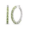 Thumbnail Image 1 of Oval-Cut Peridot Hoop Earrings Sterling Silver
