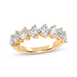 Adore Lab-Grown Diamonds Heart-Shaped East-West Anniversary Ring 2 ct tw 14K Yellow Gold