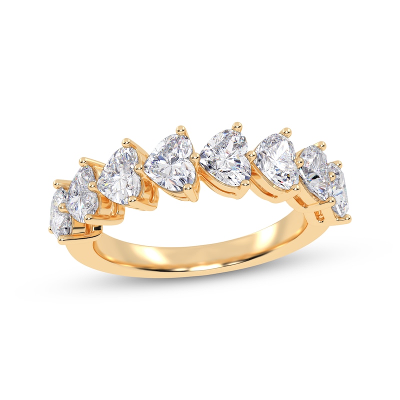 Main Image 1 of Adore Lab-Grown Diamonds Heart-Shaped East-West Anniversary Ring 2 ct tw 14K Yellow Gold