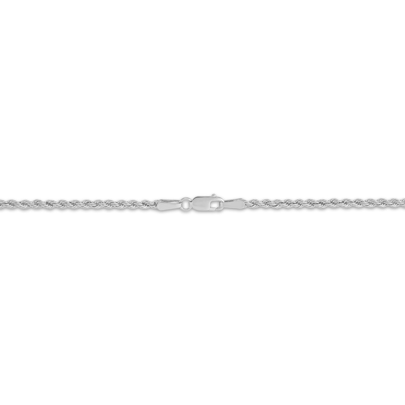 Main Image 3 of Glitter Rope Chain Necklace 1.95mm Hollow 14K White Gold 22"