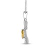 Thumbnail Image 2 of Pear-Shaped Citrine & White Lab-Created Sapphire Cat Necklace Sterling Silver 18"