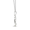 Thumbnail Image 2 of White Lab-Created Sapphire Aries Zodiac Symbol Necklace Sterling Silver & 10K Yellow Gold 18"