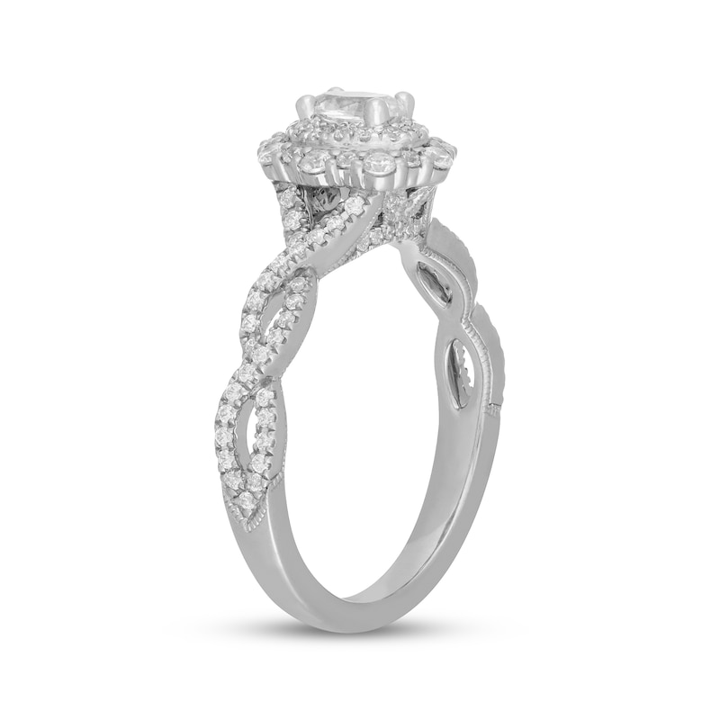 Main Image 2 of Neil Lane Oval-Cut Diamond Double Halo Engagement Ring 3/4 ct tw 14K White Gold