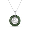 Thumbnail Image 3 of Nephrite Jade Circle Snake Necklace 18"