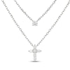 Thumbnail Image 1 of Diamond Layered Cross Necklace 1/4 ct tw 10K White Gold 18"