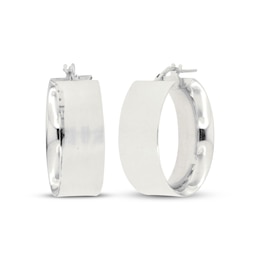 Satin-Finish Hoop Earrings Sterling Silver 20mm
