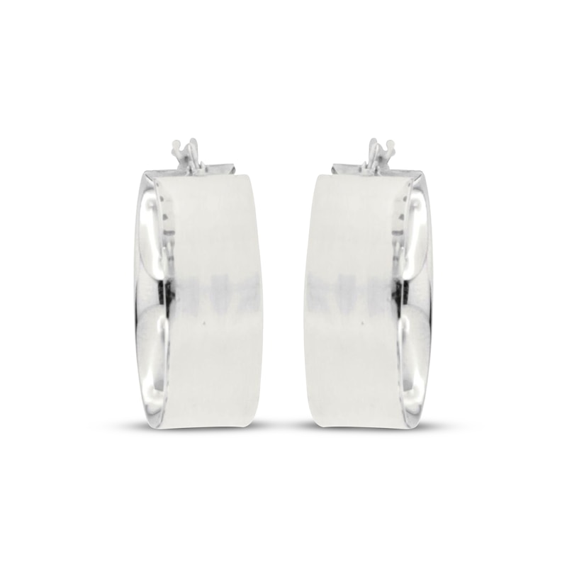 Main Image 2 of Satin-Finish Hoop Earrings Sterling Silver 20mm
