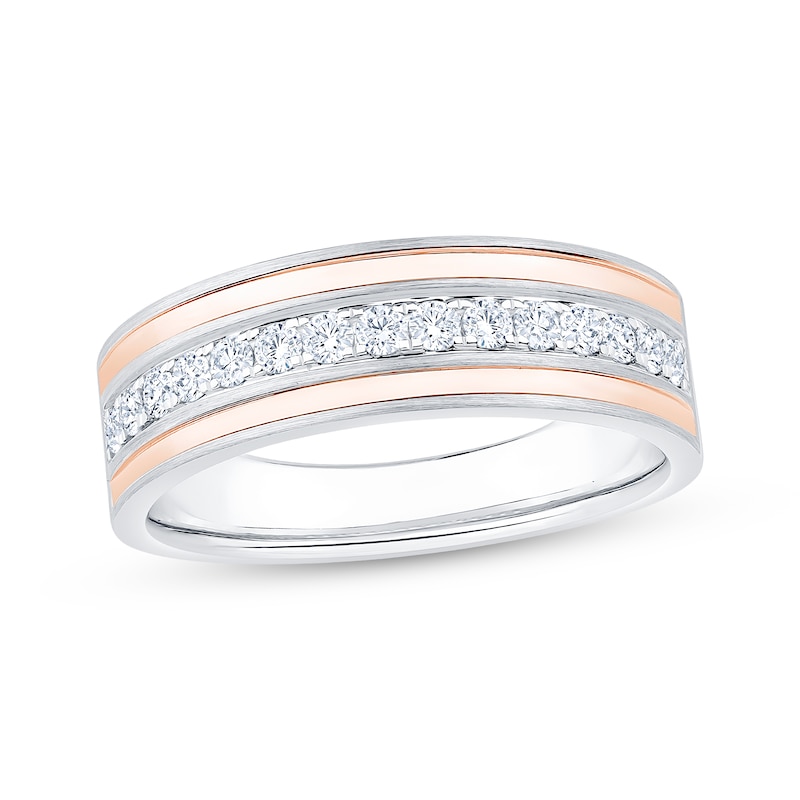 Main Image 1 of Adore Men's Diamond Wedding Band 3/8 ct tw 10K Two-Tone Gold