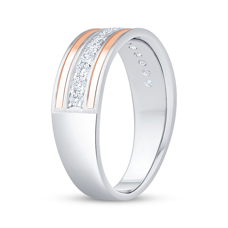 Main Image 2 of Adore Men's Diamond Wedding Band 3/8 ct tw 10K Two-Tone Gold