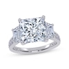 Thumbnail Image 1 of Memories Moments Magic Princess & Trapezoid-Cut Lab-Grown Diamond Engagement Ring 3-3/4 ct tw 14K White Gold