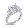 Thumbnail Image 2 of Memories Moments Magic Princess & Trapezoid-Cut Lab-Grown Diamond Engagement Ring 3-3/4 ct tw 14K White Gold