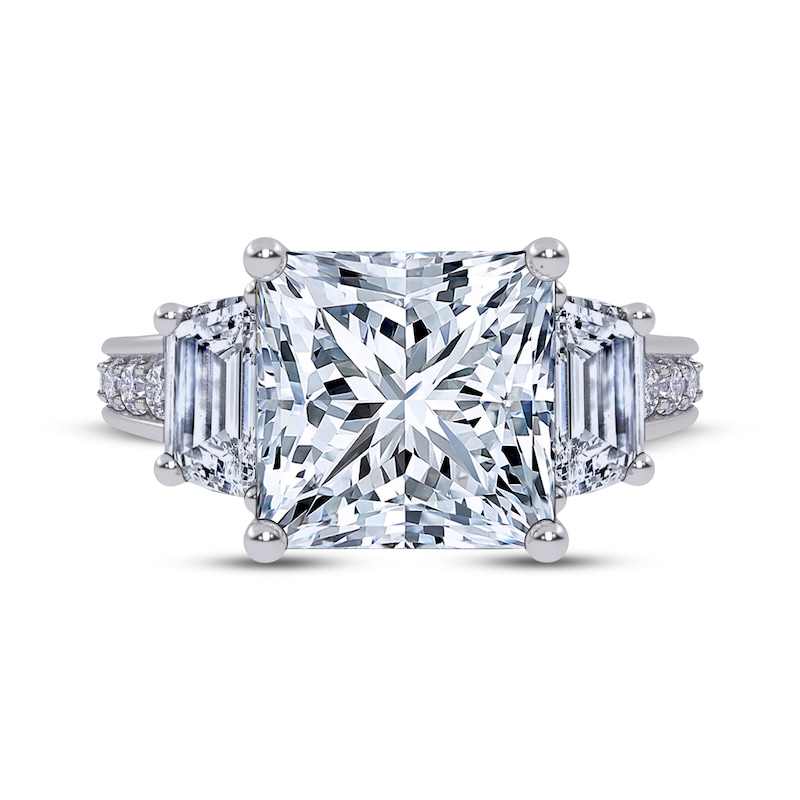 Main Image 3 of Memories Moments Magic Princess & Trapezoid-Cut Lab-Grown Diamond Engagement Ring 3-3/4 ct tw 14K White Gold