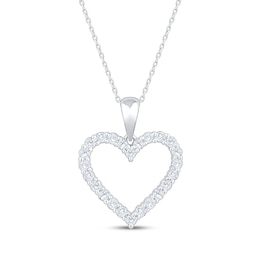 Adore Heirloom Certified Diamond Heart Outline Necklace 1/2 ct tw Platinum 18"