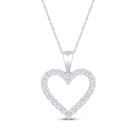 Adore Heirloom Certified Diamond Heart Outline Necklace 1/2 ct tw Platinum 18"