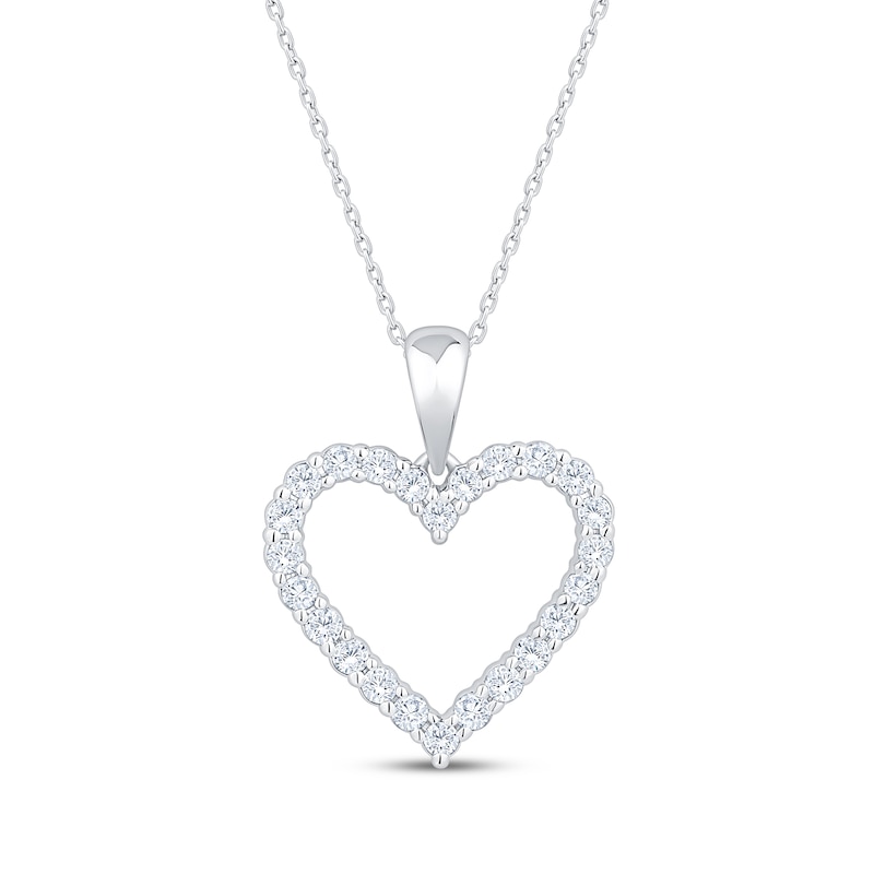 Main Image 1 of Adore Heirloom Certified Diamond Heart Outline Necklace 1/2 ct tw Platinum 18"