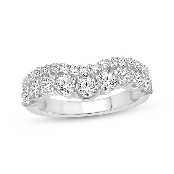 Adore Lab-Grown Diamonds Two-Row Contour Ring 1-1/2 ct tw 14K White Gold