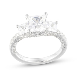 Adore Lab-Grown Diamonds Princess-Cut Three-Stone Engagement Ring 3-1/2 ct tw 14K White Gold