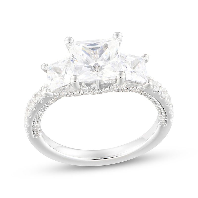 Main Image 1 of Adore Lab-Grown Diamonds Princess-Cut Three-Stone Engagement Ring 3-1/2 ct tw 14K White Gold