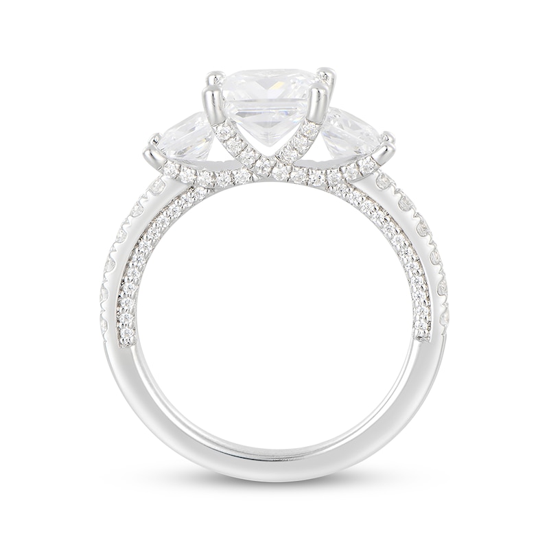 Main Image 3 of Adore Lab-Grown Diamonds Princess-Cut Three-Stone Engagement Ring 3-1/2 ct tw 14K White Gold