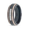 Thumbnail Image 2 of Adore Men's Diamond Wedding Band 1/6 ct tw Rose & Black Ion-Plated Tungsten Carbide