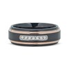 Thumbnail Image 3 of Adore Men's Diamond Wedding Band 1/6 ct tw Rose & Black Ion-Plated Tungsten Carbide
