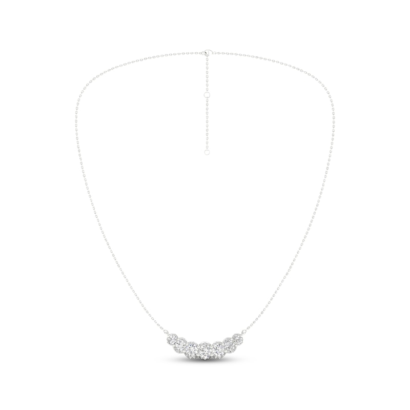 Main Image 2 of Adore Heirloom Certified Diamond Seven-Stone Curved Bar Necklace 1 ct tw Platinum 18"