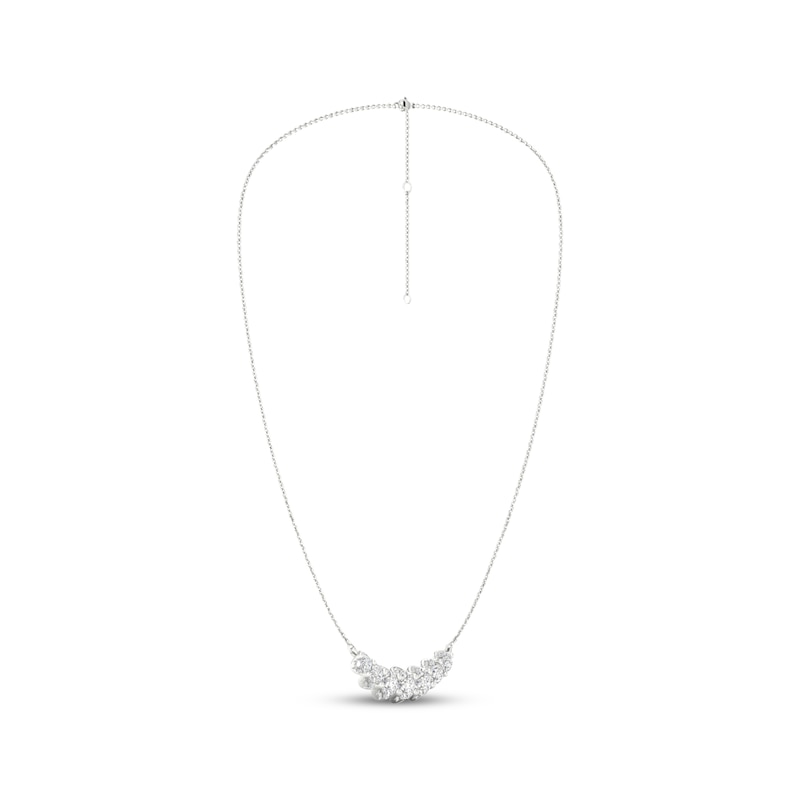 Main Image 3 of Adore Heirloom Certified Diamond Seven-Stone Curved Bar Necklace 1 ct tw Platinum 18"