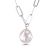 Thumbnail Image 1 of Baroque Cultured Pearl Paperclip Chain Necklace Sterling Silver 20"